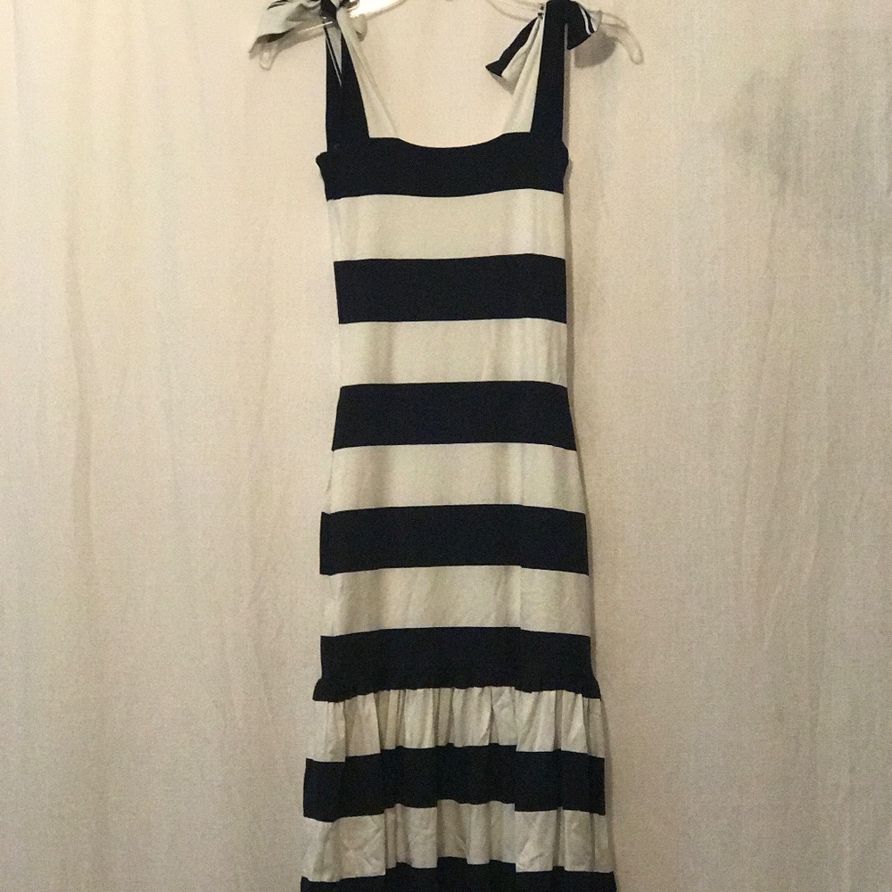 COPY - Nadia Tarr navy and white striped dress